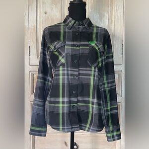 Dixxon Flannel Company Sublime
Button Down Shirt Green Plaid Long Sleeve Size M